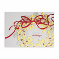 Shining Wreath Greeting Card - Red Lined White Envelope